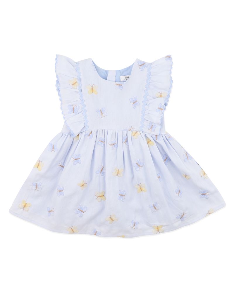 Libby Emb. Butterfly Dress - Pale Blue