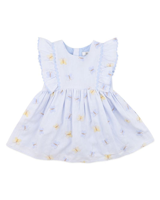 Libby Emb. Butterfly Dress - Pale Blue
