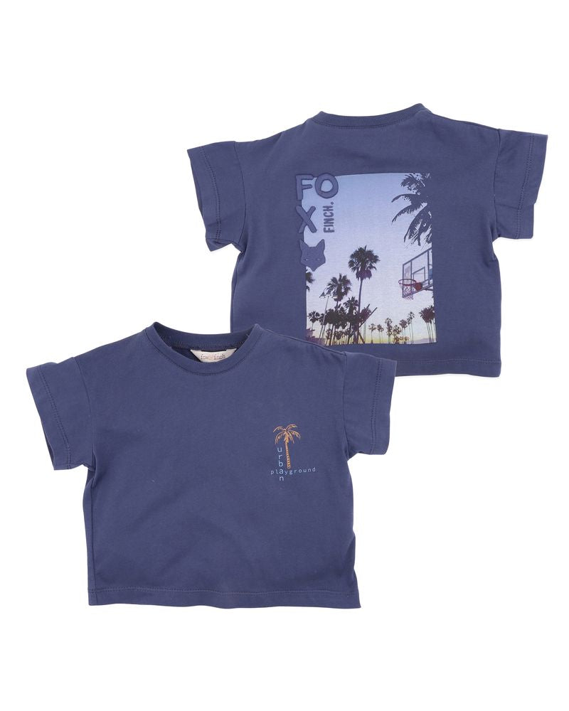 Casablanca Palm Tee - Moonlight Blue