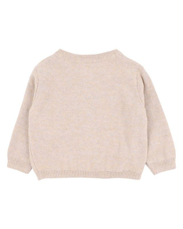 Billie Novelty Cardigan - Mocha Marl