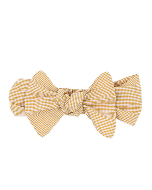 Winnie Gingham Headband - Mustard Check