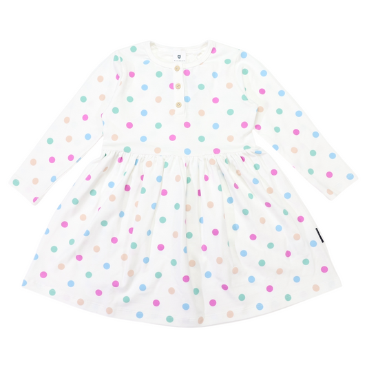 Polkadot Cotton Dress - Cream