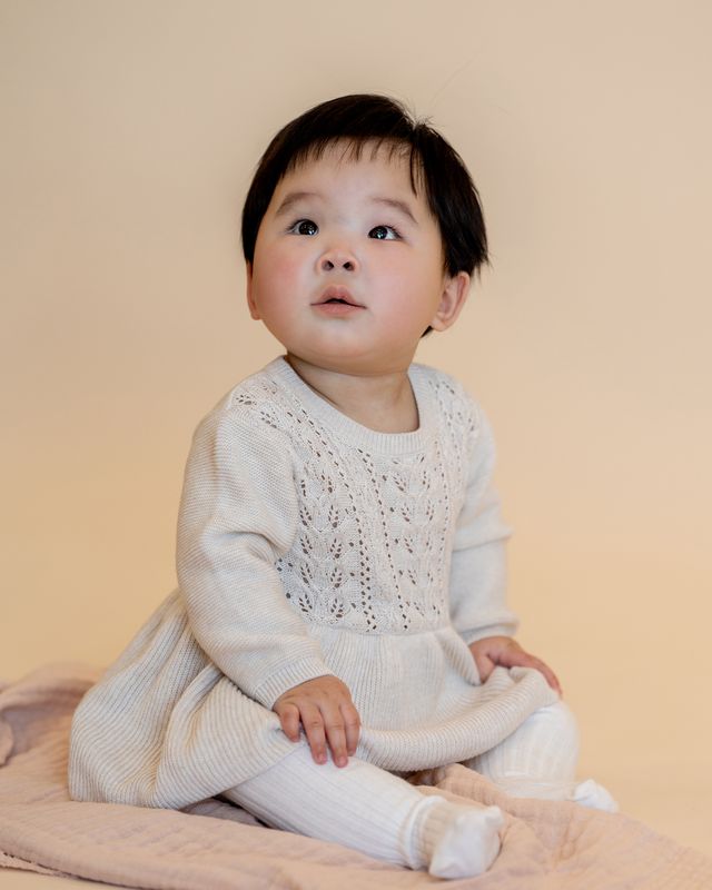 Knitted Overlay Bodysuit - Oat Marl