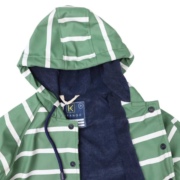 Striped Colour Change Raincoat - Green