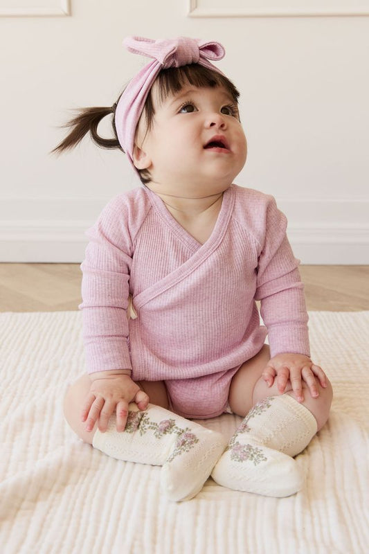 Tasha Floral Jacquard Socks - Egret