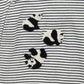 Angus Panda Stripe Zip Onesie - Charcoal Stripe