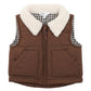 Puffa Vest w Collar - Brown