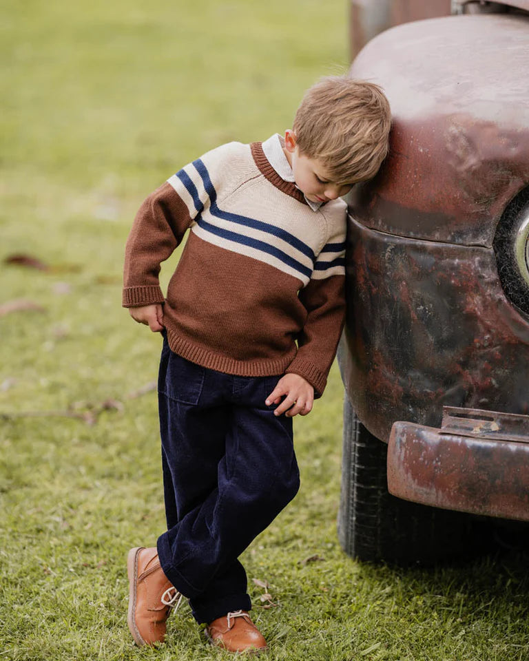 Jake Raglan stripe Knitted Jumper - Multi