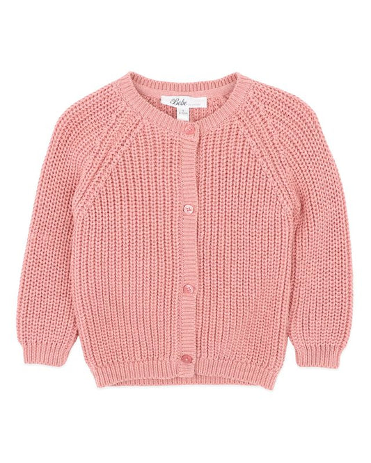 Gemma Chunky Rib Cardigan - Dusky Rose