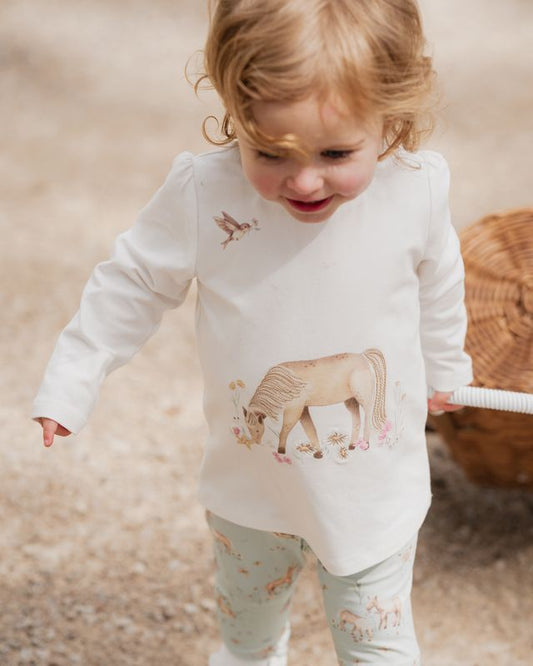 Winnie Pony  L/S Tee - Cream