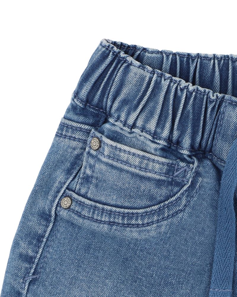 Pull On Denim Shorts - Indigo