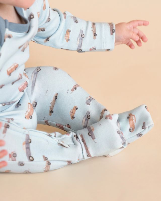 Alvin Print Car  L/S Zipsuit