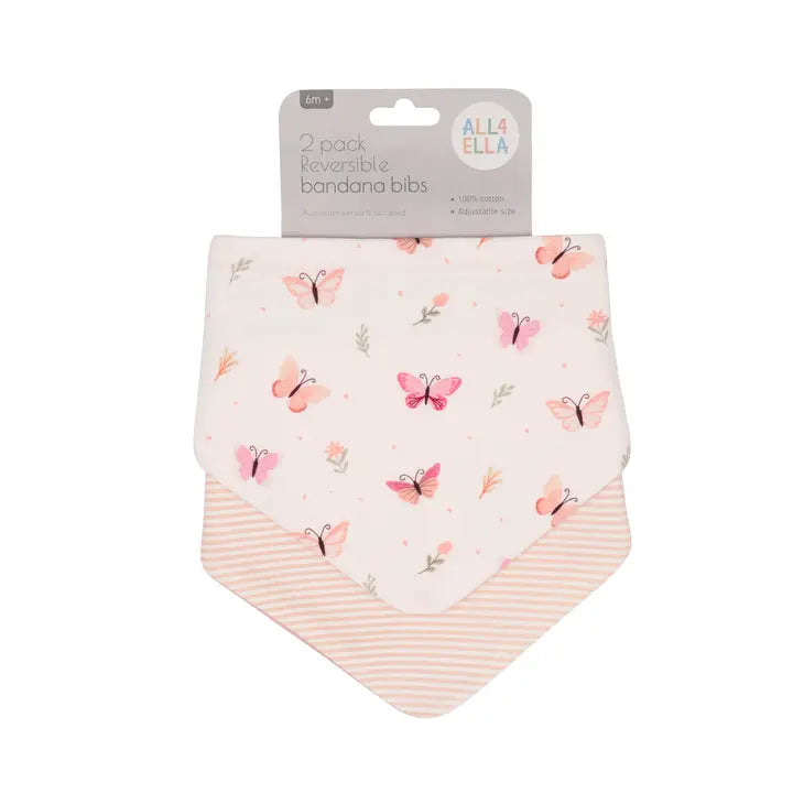 Bandana Bib 2 Pk - Sweet Butterfly