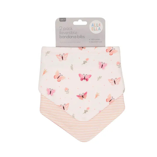 Bandana Bib 2 Pk - Sweet Butterfly