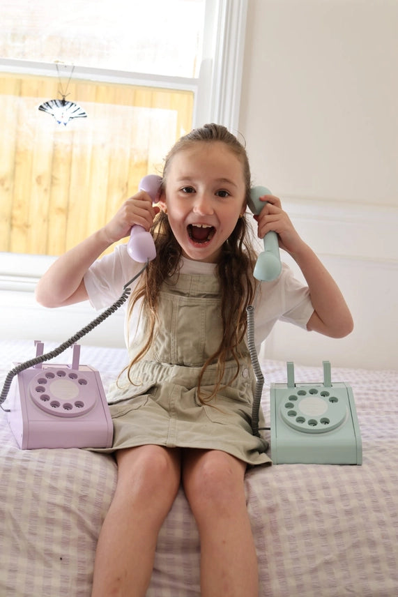 Wooden Rotary Telephone - Lavender