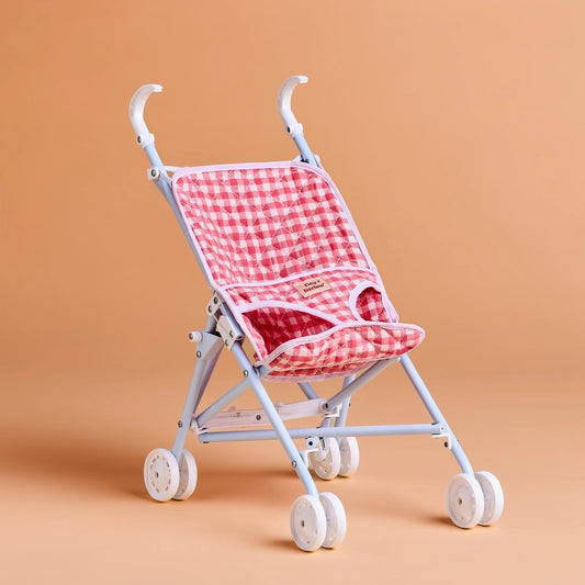 Folding Dolls Stroller - Pink Gingham