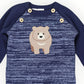 Bear Fleck Knit Romper - Blue