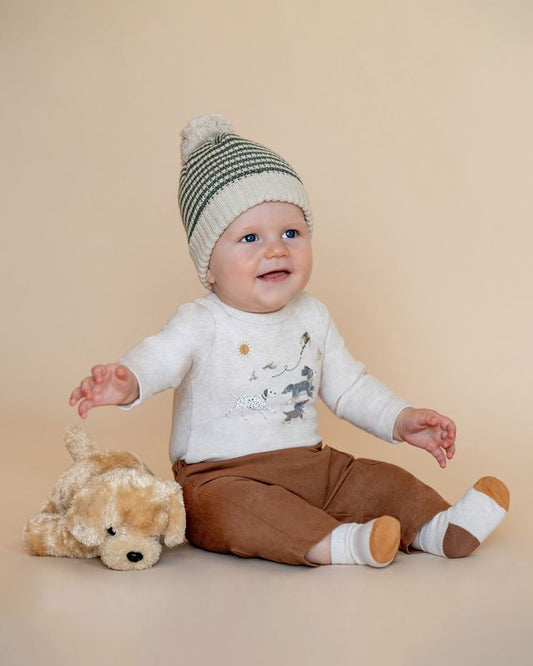 Otto Dogs L/S Bodysuit - Natural Marl