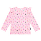 Dancing Unicorn Frill Print Tee - Pink