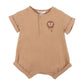 Sway Textured Emb Lion Romper - Coffee