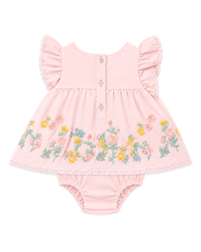 Pia Emb. Overlay Bodysuit - Petal Pink