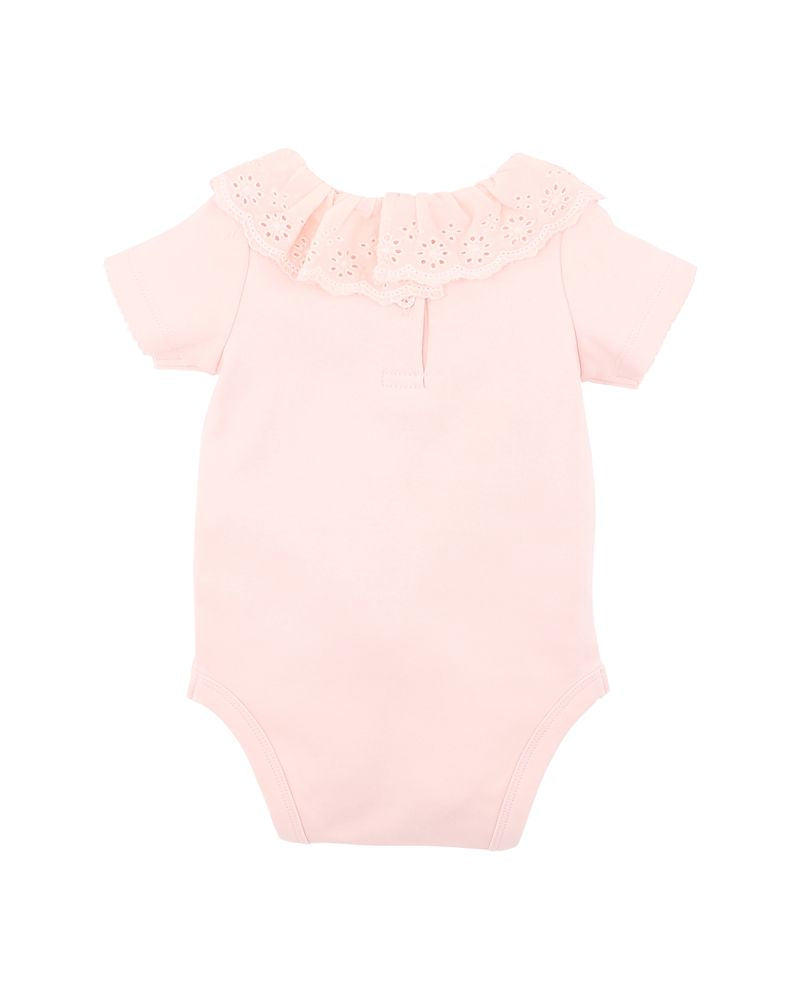 Pia Lace Collar Bodysuit - Pink