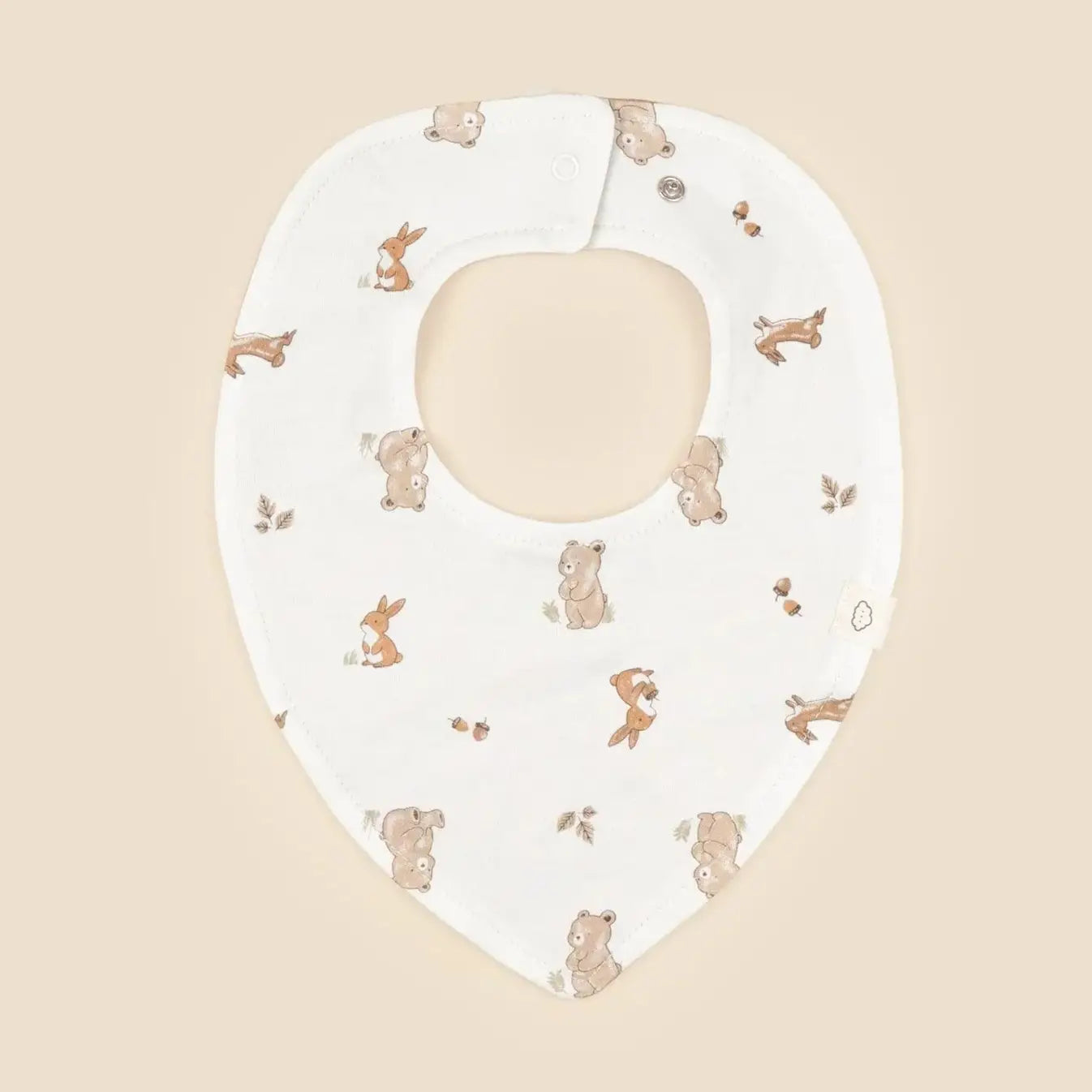 Organic Cotton Triangle Bib - Bear & Bunny