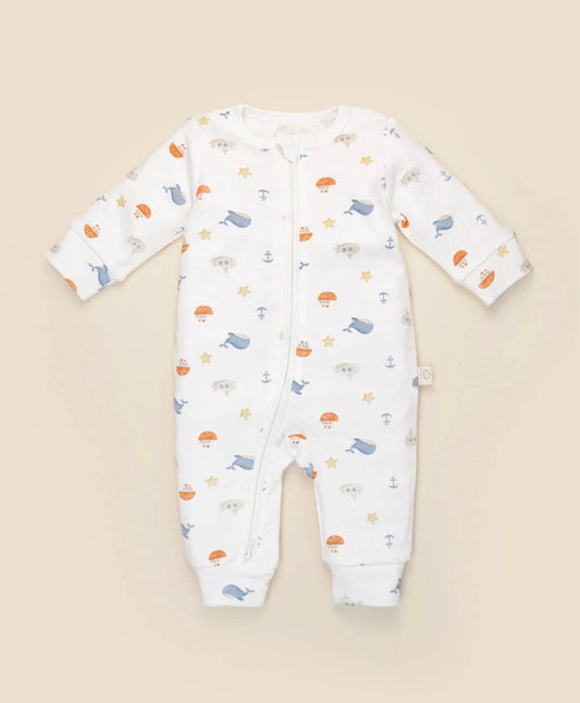 Organic Cotton Growsuit - Sea