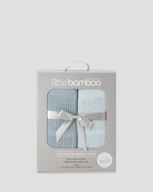 Baby Cellular Blanket 2Pk - Retro Blue