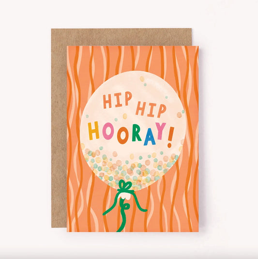 Card - Hip Hip Hooray Birthday  Balloon