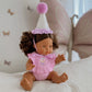 Dolls Lilac Birthday Cupcake Bib & Diaper Set - Fits 34-38cm