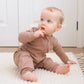 Organic Cotton Waffle Growsuit - Mocha