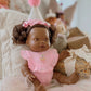 Dolls Pink Birthday Cupcake Bib & Diaper Doll Set - Fits 34-38cm