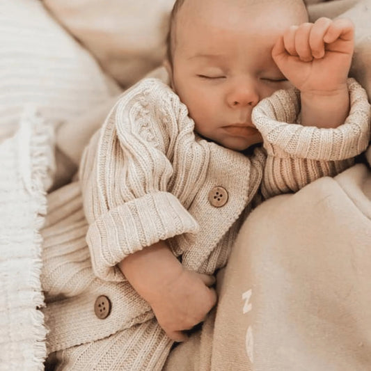 Knitted Cotton Ribbed Romper - Honey Milk