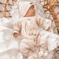 Knitted Cotton Ribbed Romper - Honey Milk