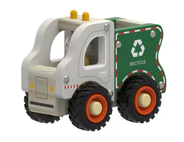Wooden Rubbish Truck - Green