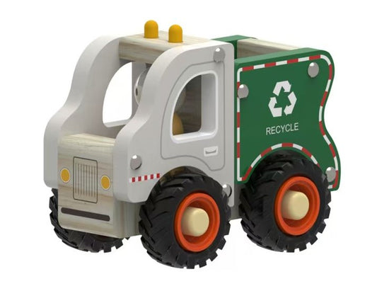 Wooden Rubbish Truck - Green