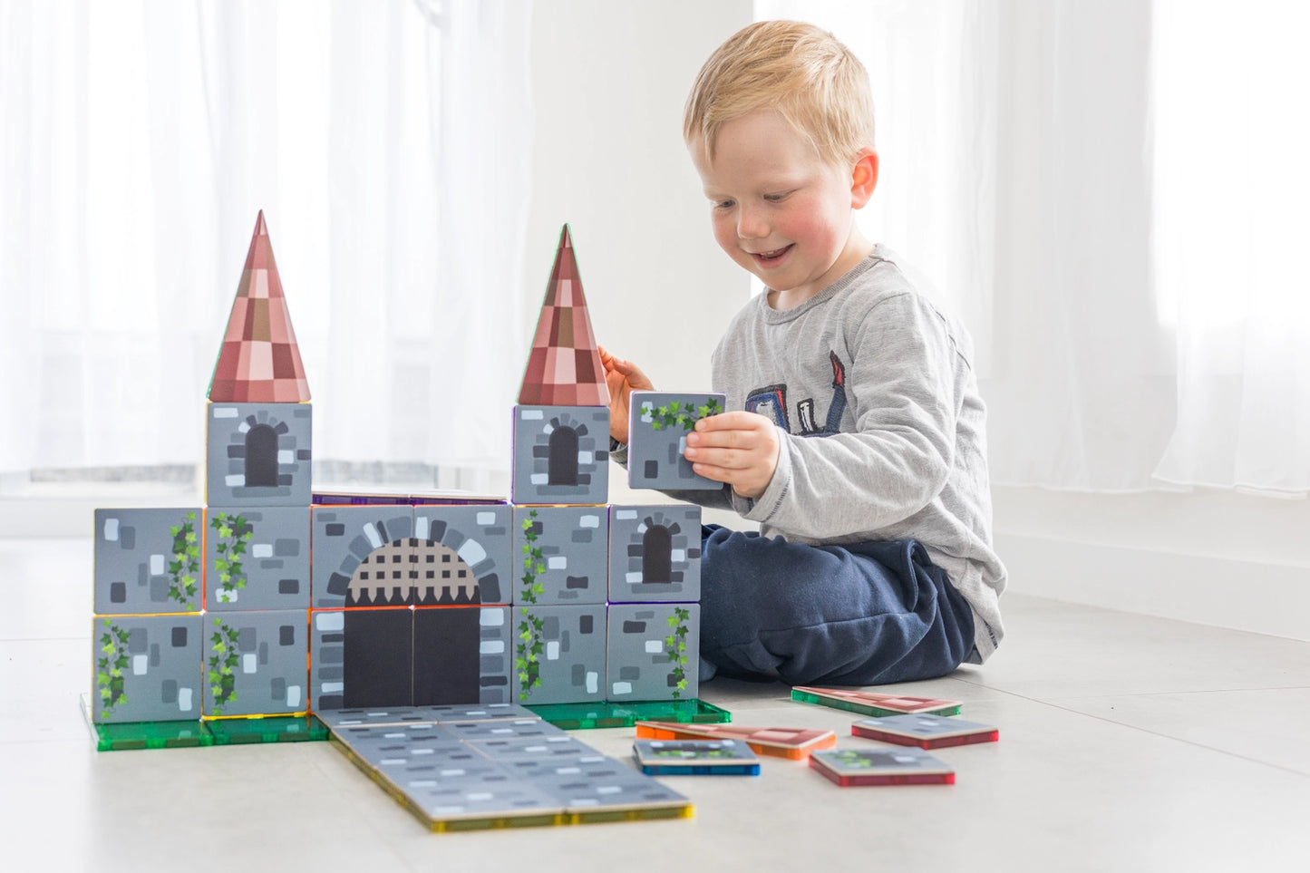 Magnetic Tile Topper - Castle Pack 40Pce