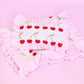 Dolls Frilled Gingham Cherry Blanket + Pillow Set