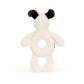 Bashful Black & Cream Puppy Ring Rattle