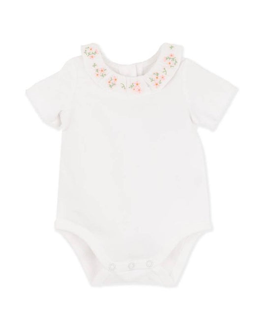 Tess Emb Collar Bodysuit  - Cloud