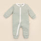 Organic Cotton Growsuit - Forest Green Stripes