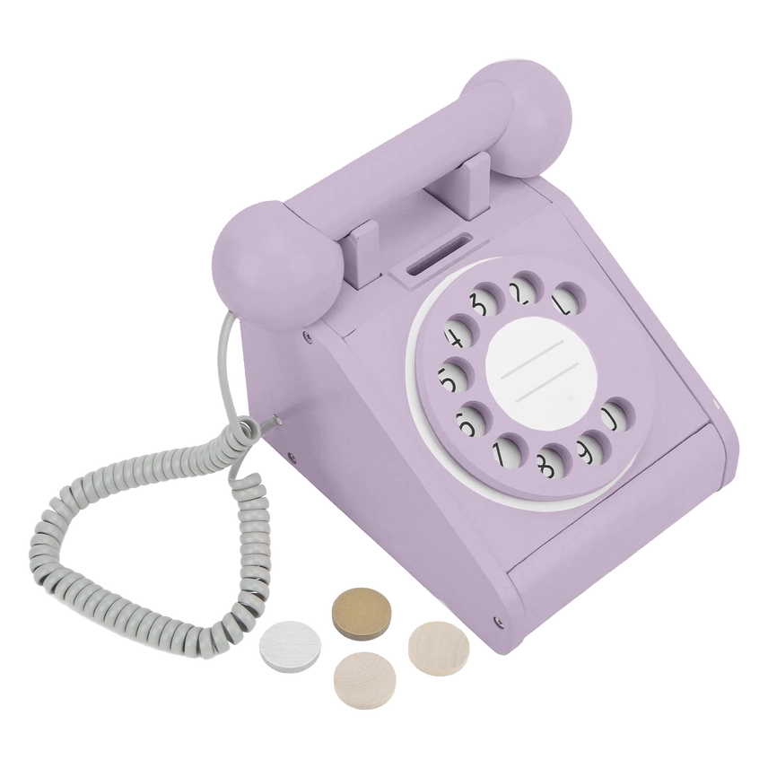 Wooden Rotary Telephone - Lavender
