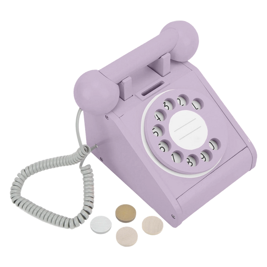 Wooden Rotary Telephone - Lavender