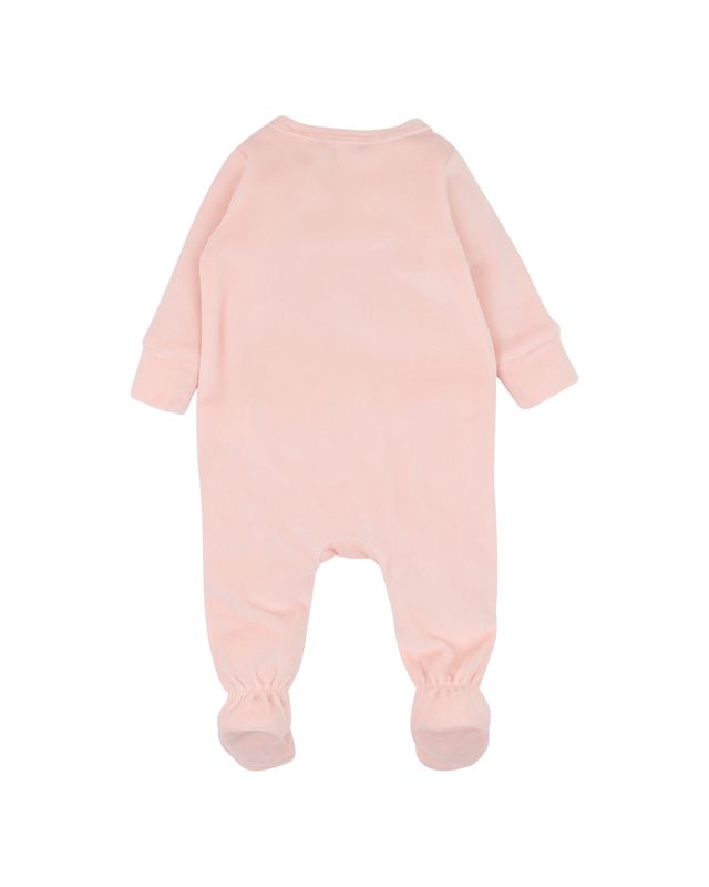 Fern velour Zip Onesie - Pale Pink