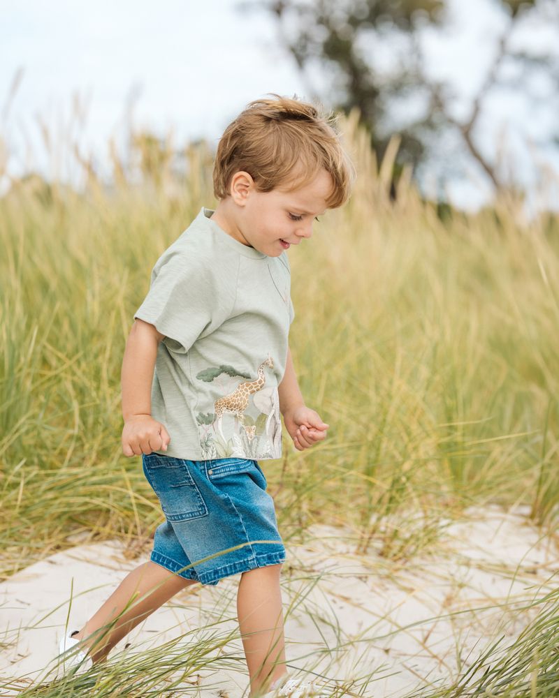 Pull On Denim Shorts - Indigo