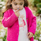 Girls Pink Cardigan - Fuchsia Pink