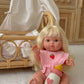 Dolls Strawberry Frilled Bib & Diaper Set - 34-38cm