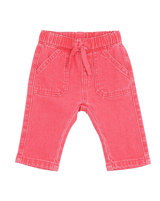 Girls Pink Pull On Jeans