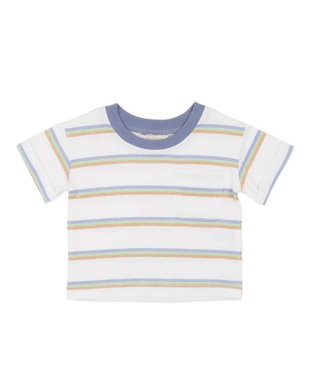 Wildings Stripe Pocket Tee - White Stripe